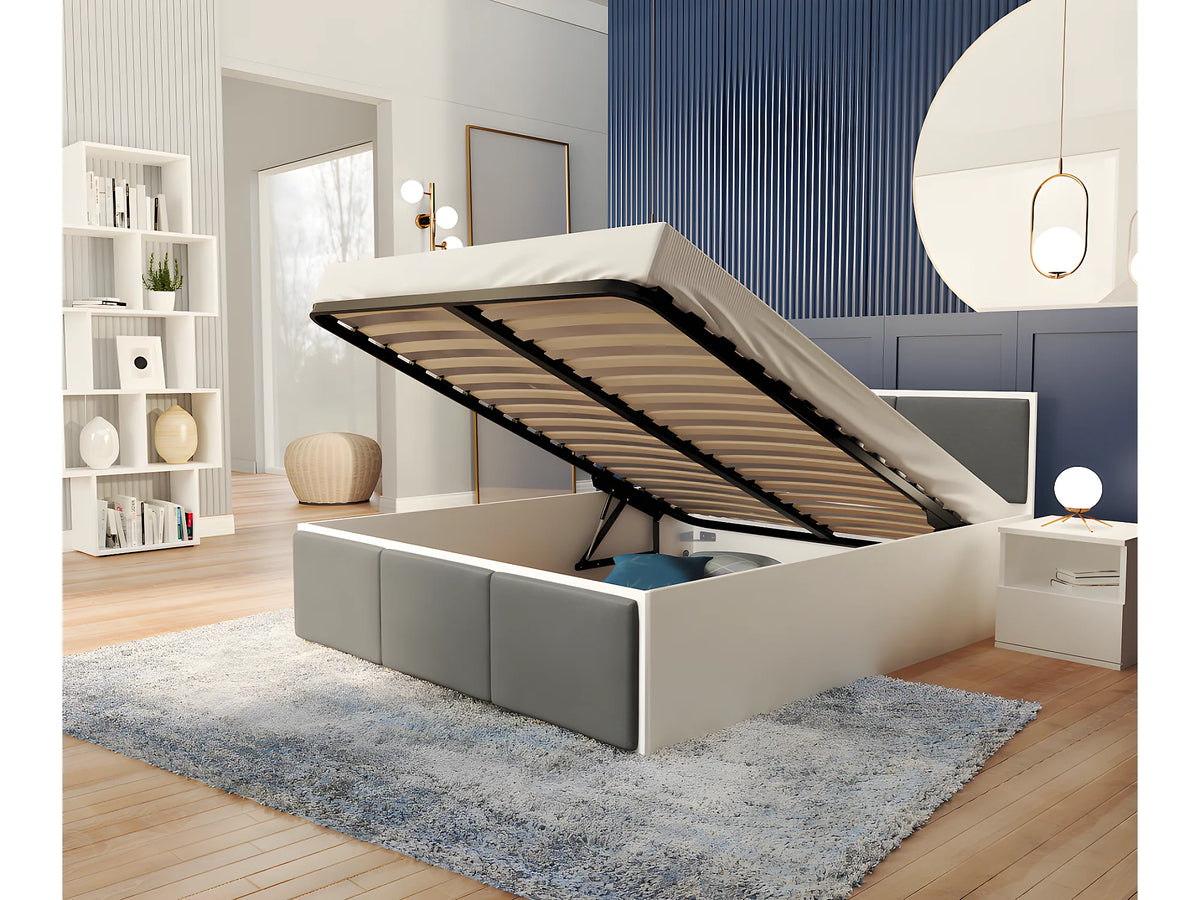 Lit Coffre 160x200 Bois Gris