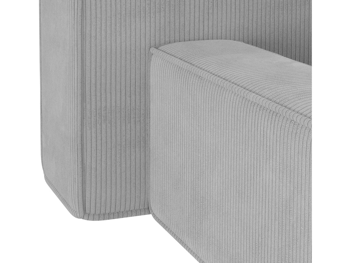 Lit Coffre 180x200 Velours Côtelé Gris clair avec Matelas - TIMANO — vue 11
