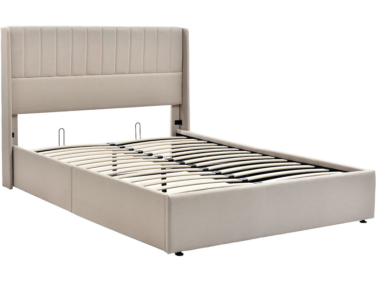 Lit Coffre 160x200 Bois Beige — vue 10