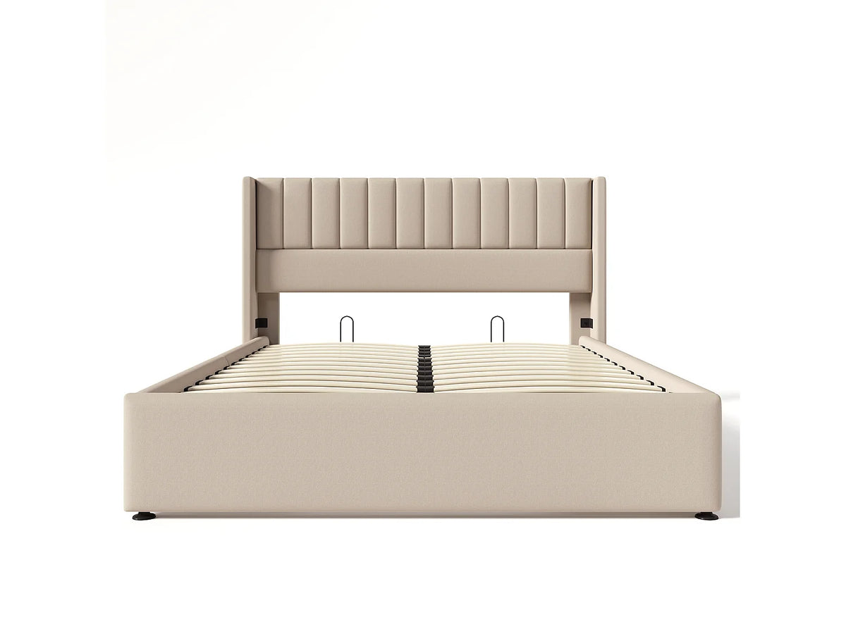 Lit Coffre 160x200 Bois Beige — vue 6