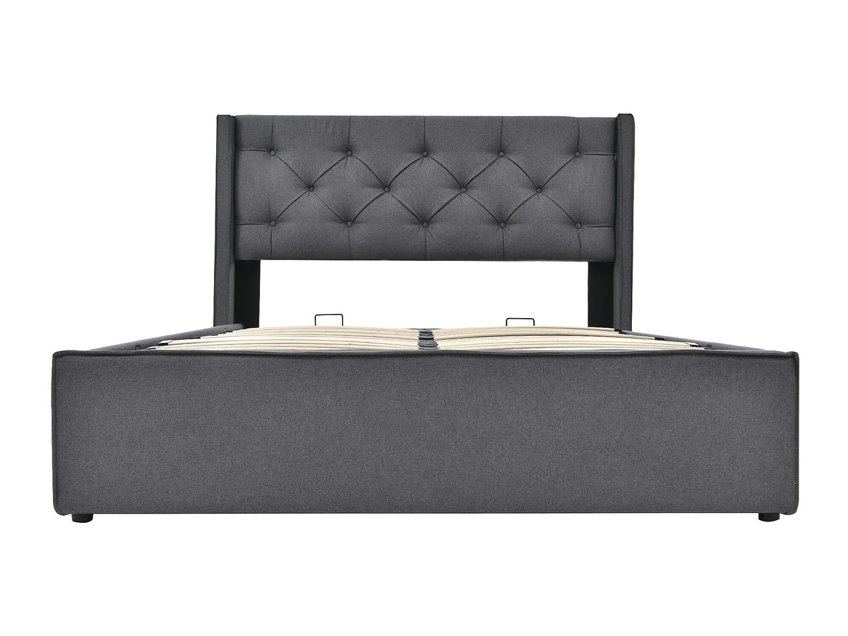 Lit Coffre 140x200 Coton Gris — vue 3