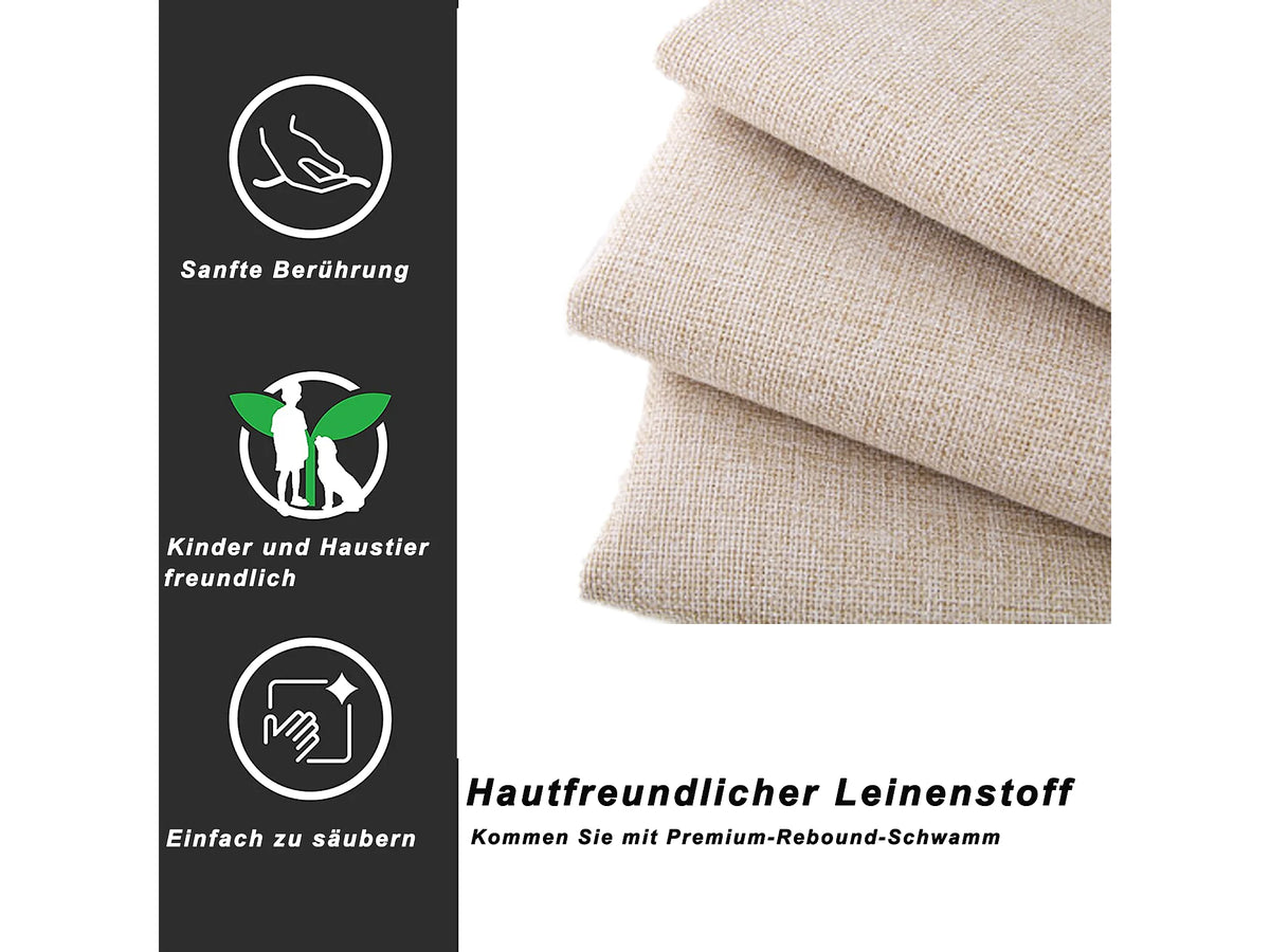 Lit Coffre 90x200 Tissu Lin Beige — vue 8