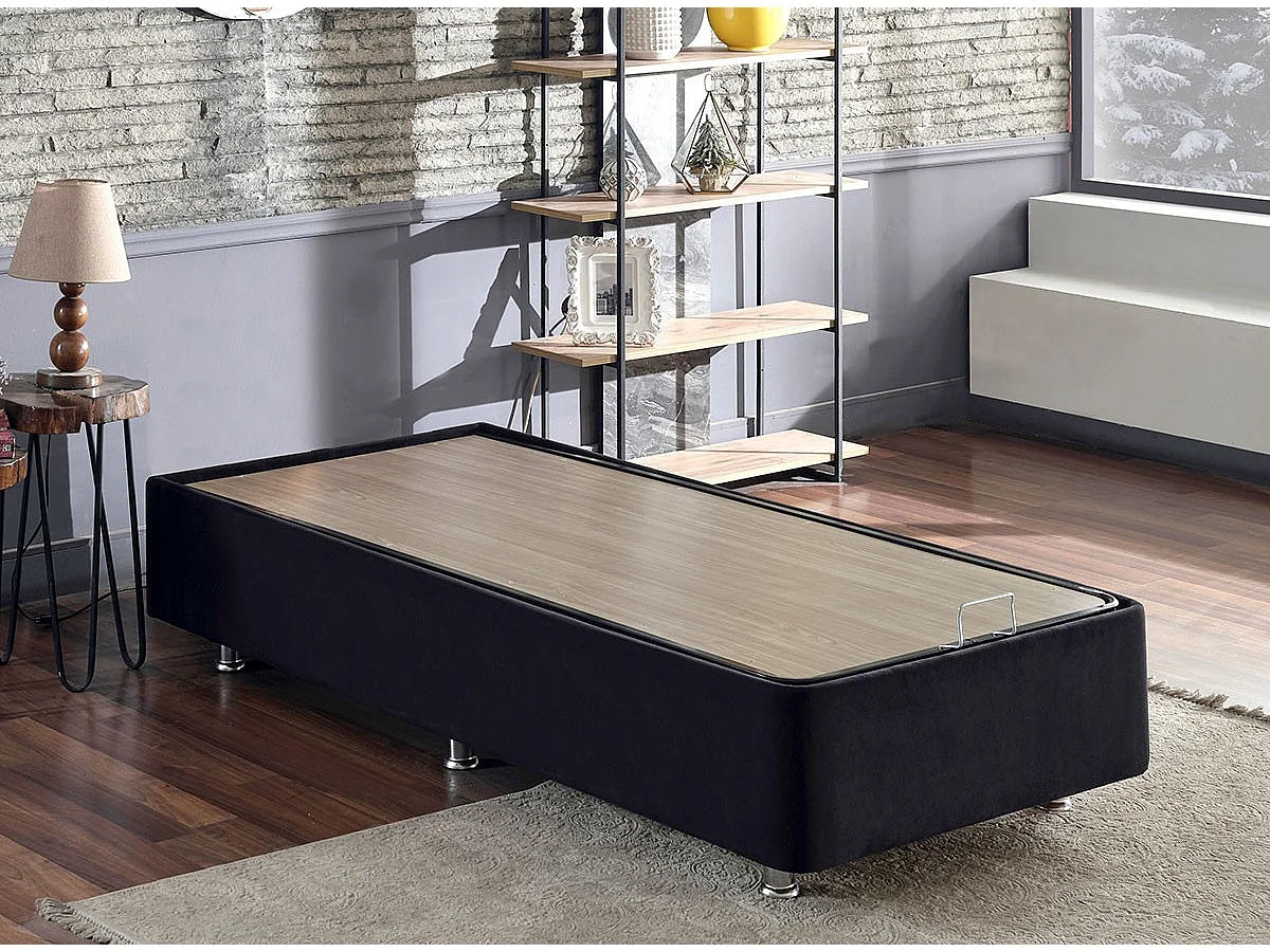 Lit Coffre 100x200 Bois Noir