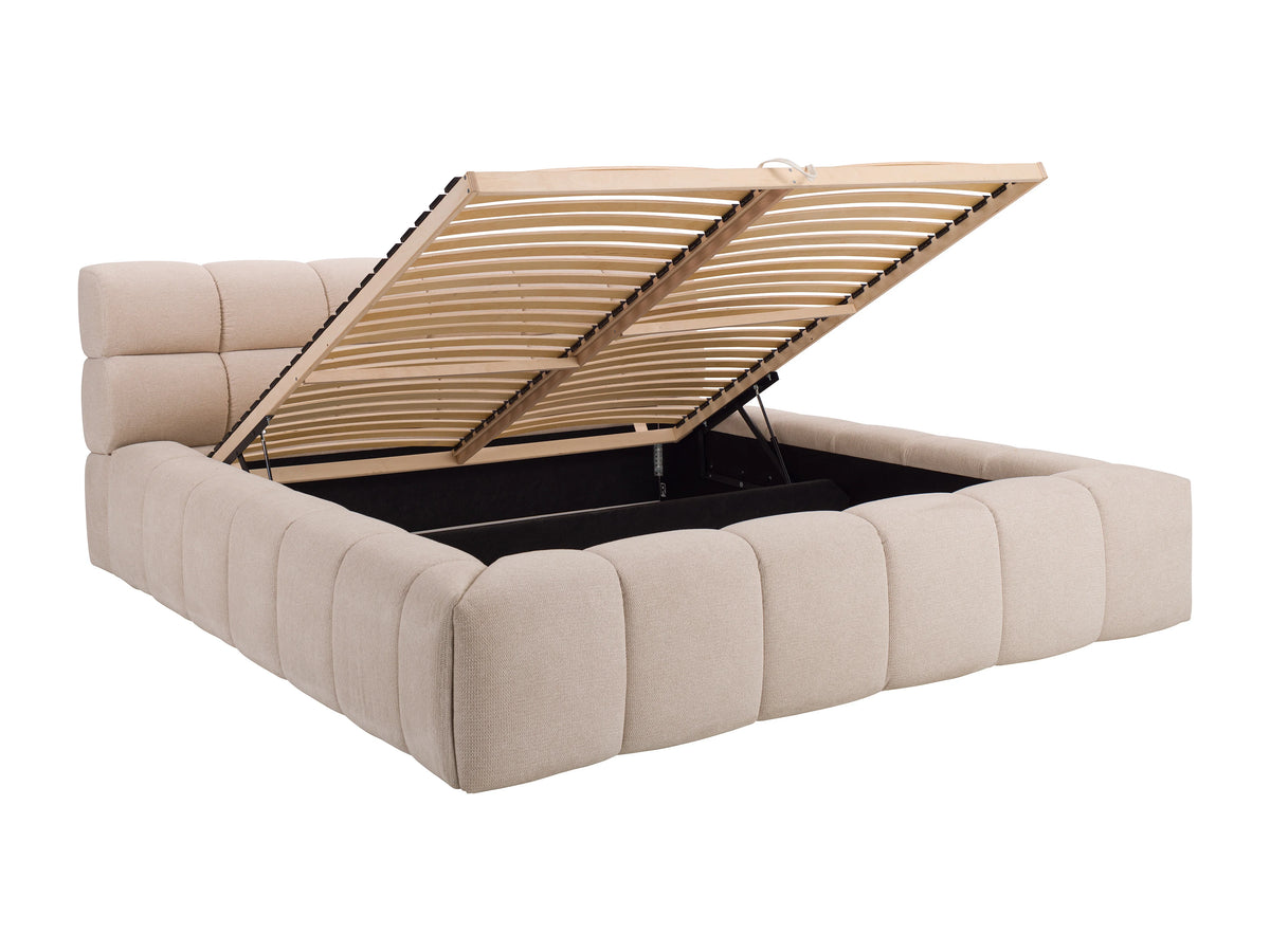 Lit Coffre 180x200 Bois Beige - FORVIK — vue 6