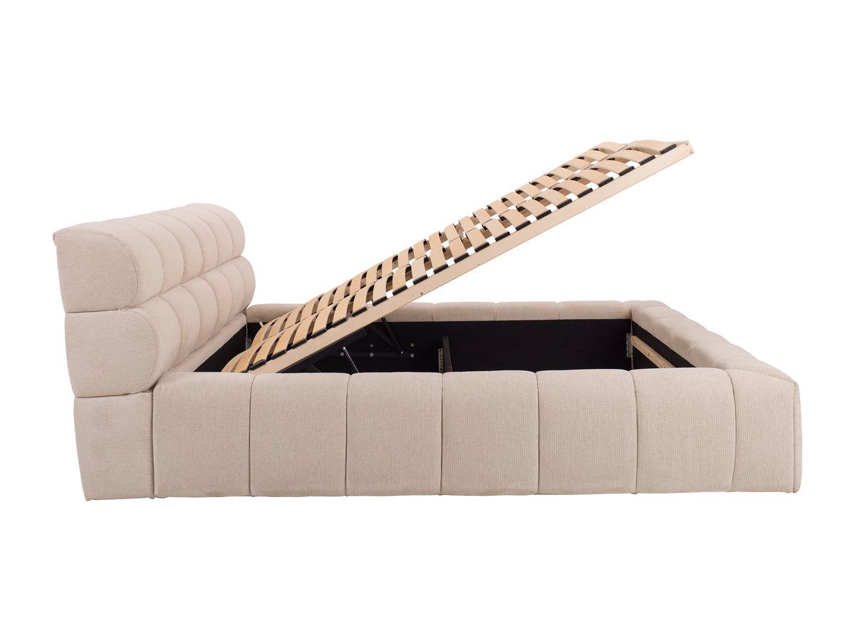 Lit Coffre 160x200 Bois Beige - FORVIK — vue 6