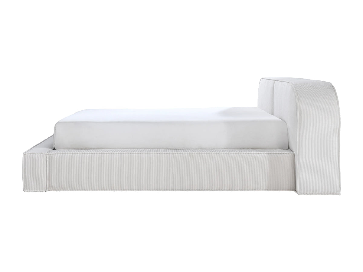 Lit Coffre 180x200 Velours Côtelé Crème — vue 6