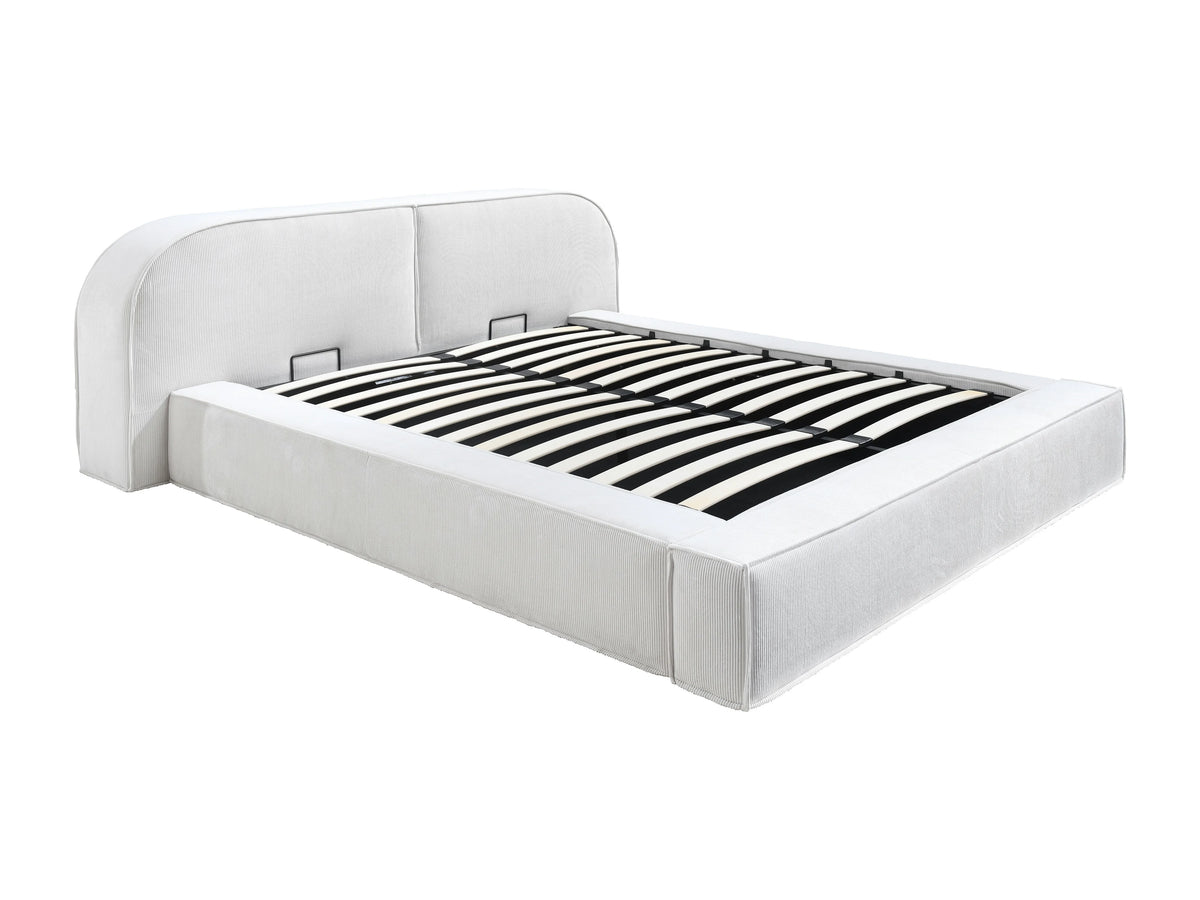 Lit Coffre 180x200 Velours Côtelé Crème — vue 4