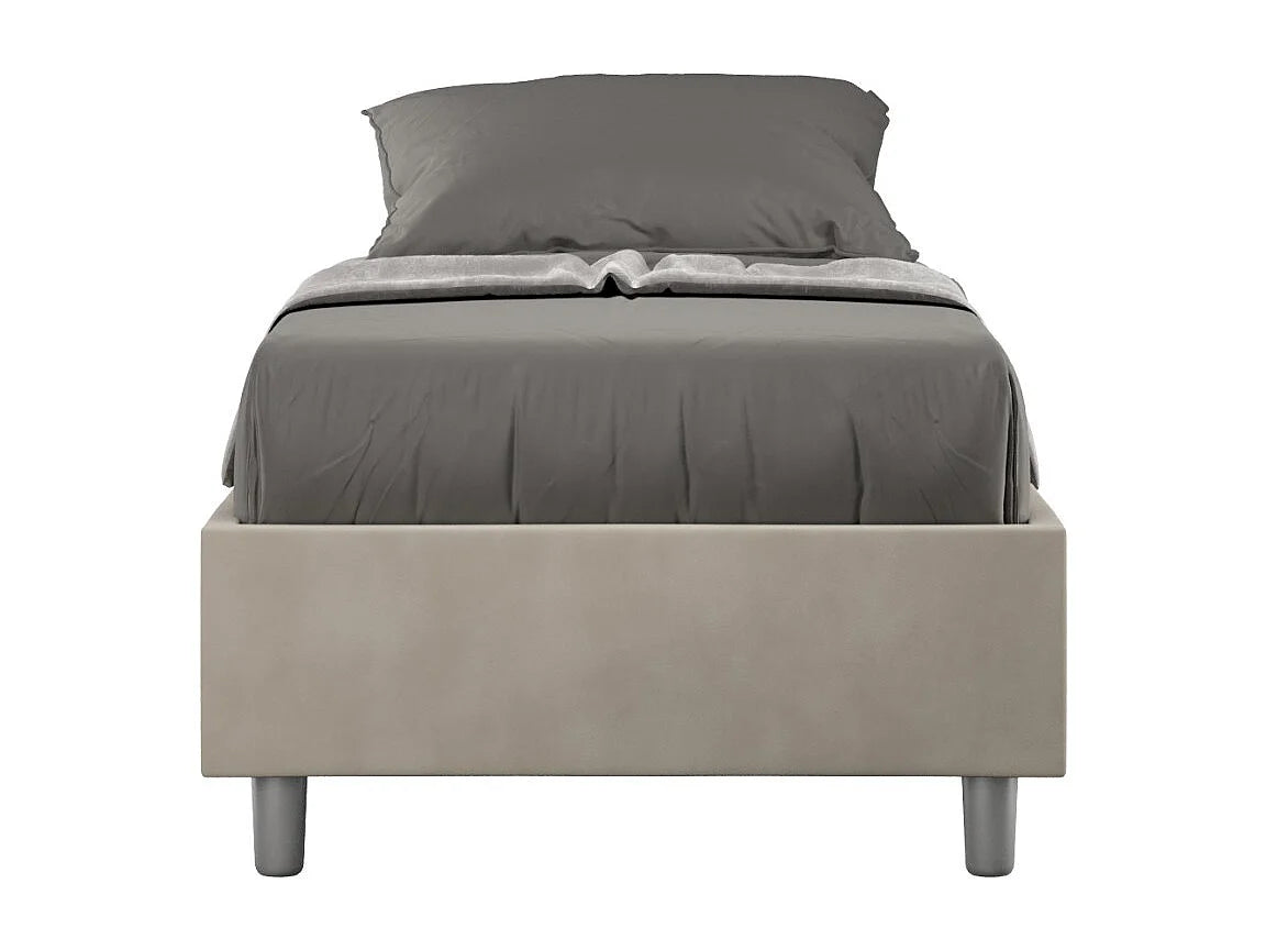 Lit Coffre 90x190 Microfibre Beige — vue 3