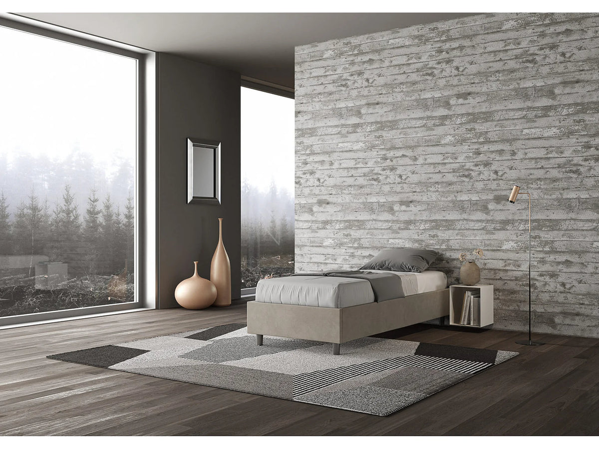 Lit Coffre 90x190 Microfibre Beige — vue 6
