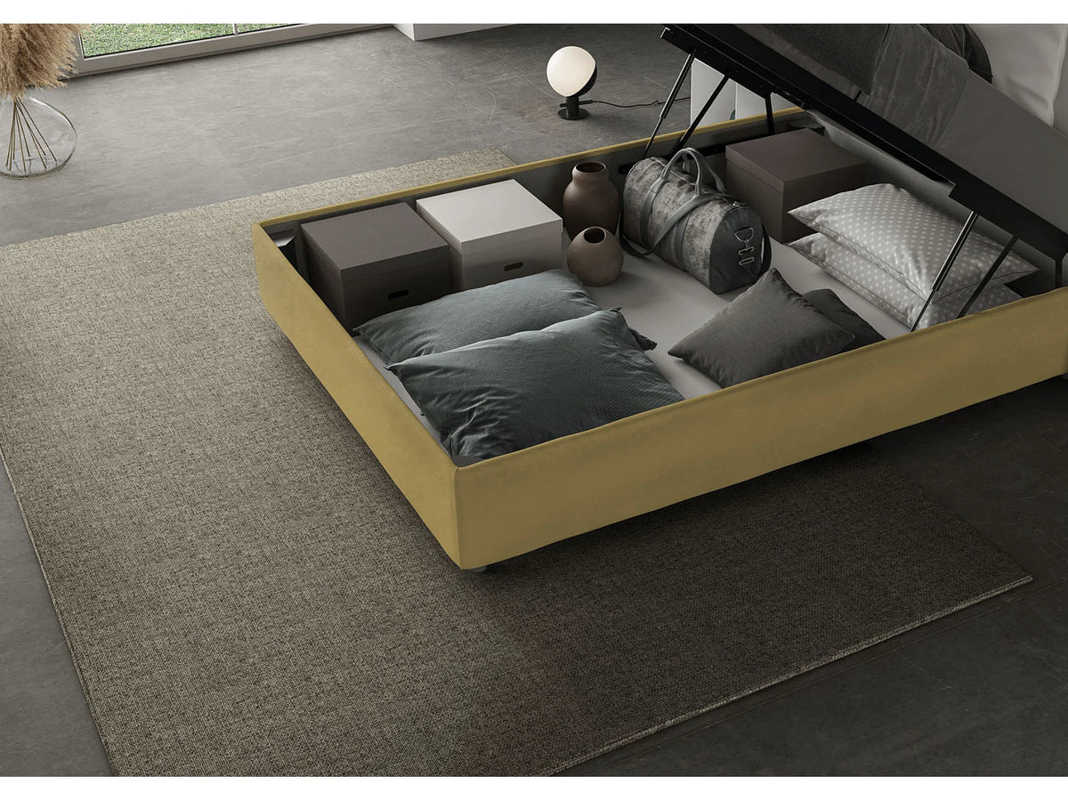 Lit Coffre 90x190 Microfibre Beige — vue 5