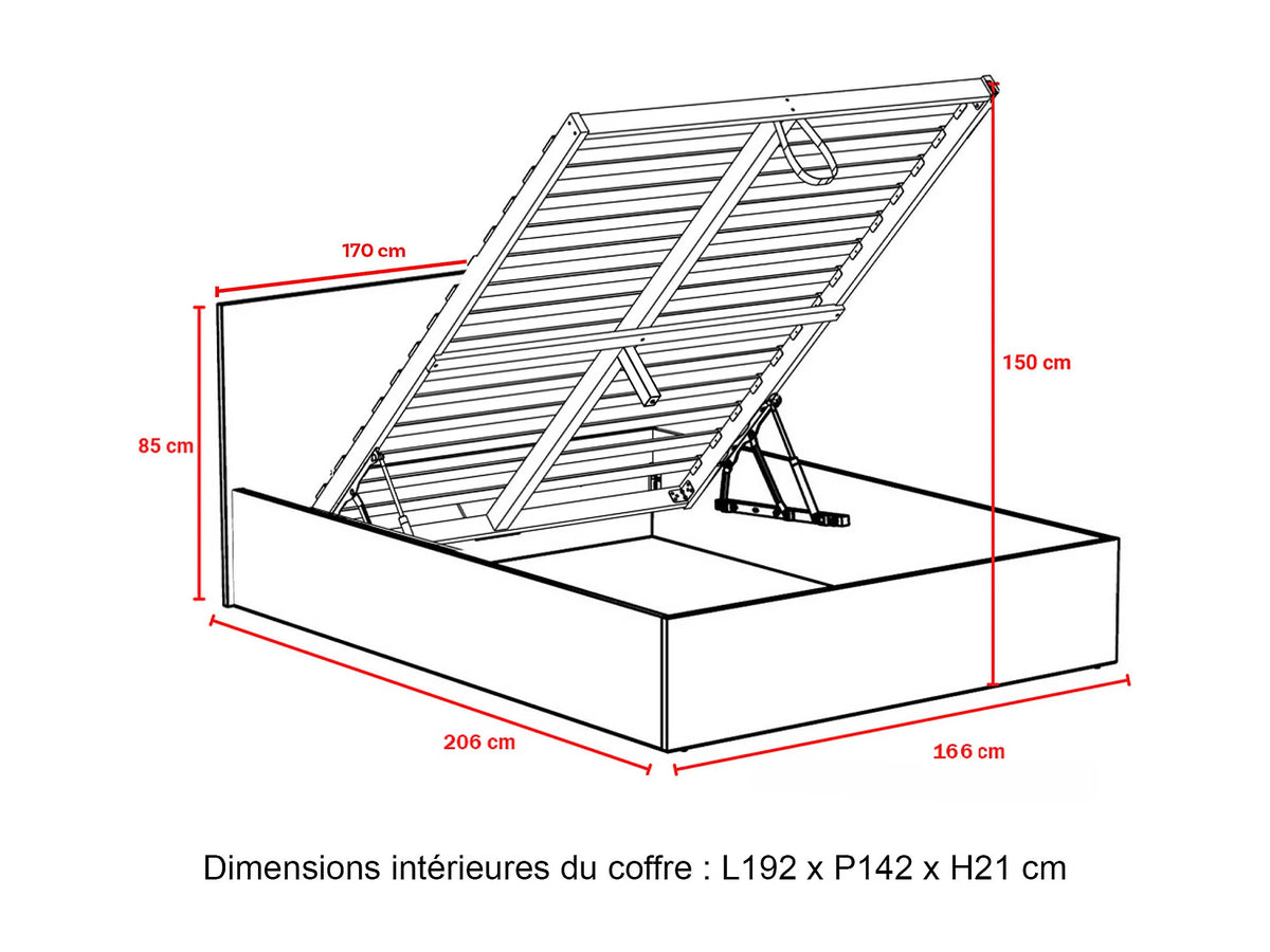 Lit Coffre 160x200 Bois Naturel clair - ELPHEGE — vue 9