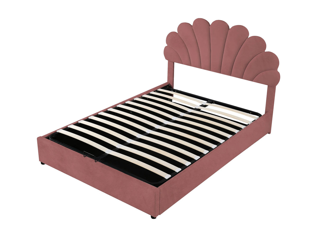 Lit Coffre 140x200 Velours Rose — vue 6