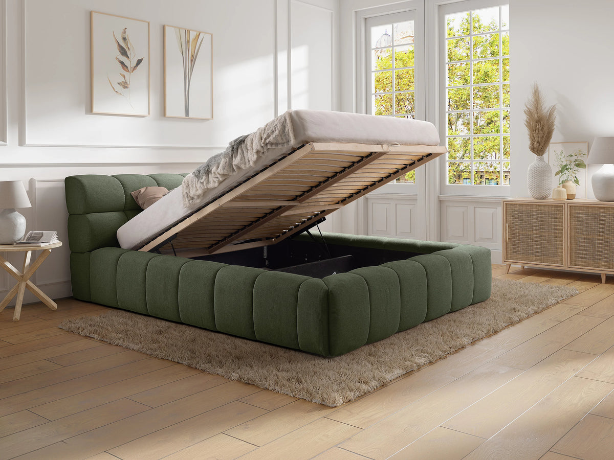 Lit Coffre 180x200 Bois Vert - FORVIK — vue 3