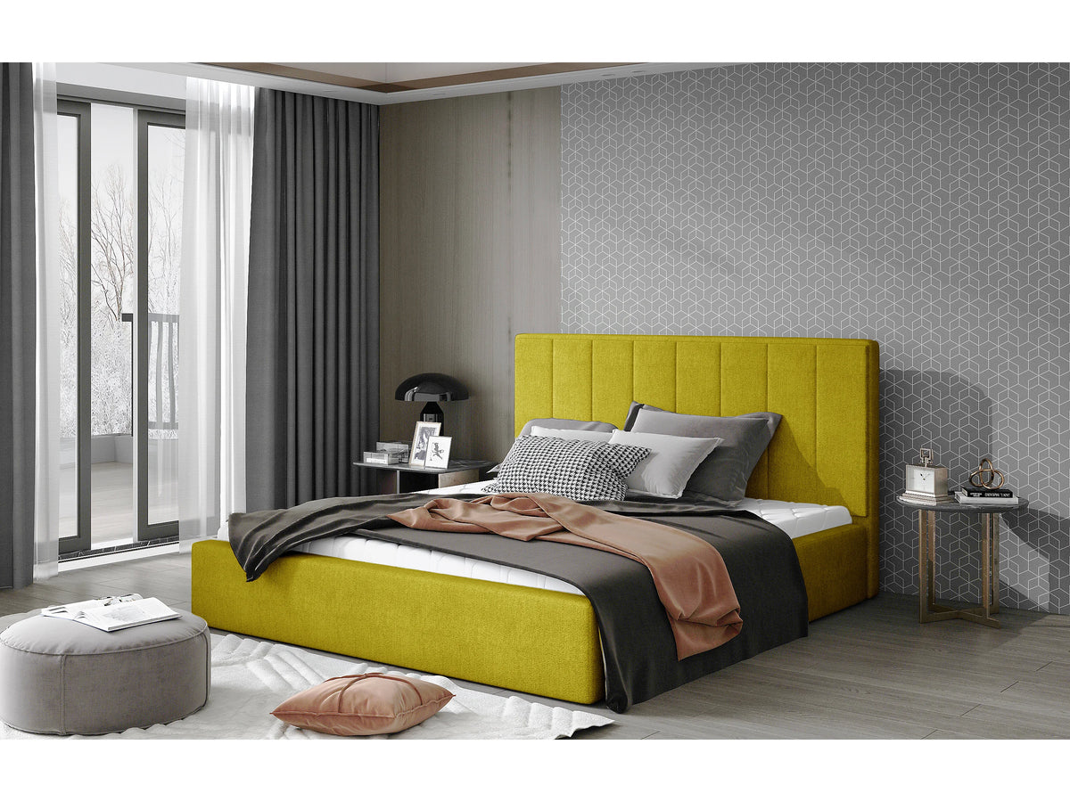 Lit Coffre 200x200 Tissu Beige