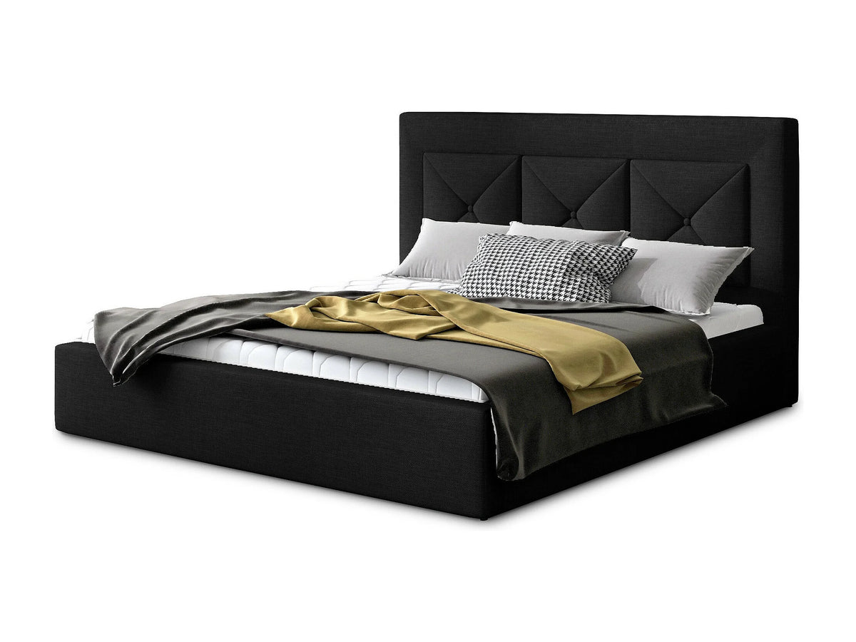 Lit Coffre 200x200 Tissu Noir — vue 3