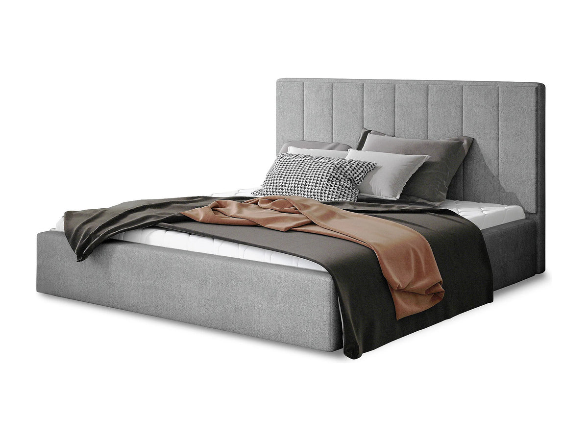 Lit Coffre 200x200 Tissu Gris clair — vue 3