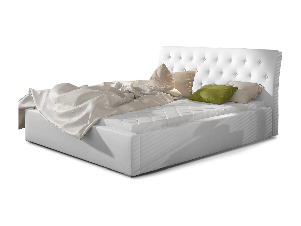 Lit Coffre 200x200 Simili Cuir Noir Capitonné — vue 6