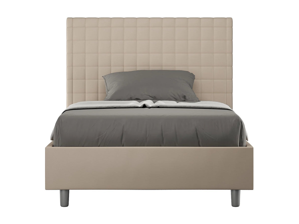 Lit Coffre 90x190 Simili Cuir Taupe — vue 6