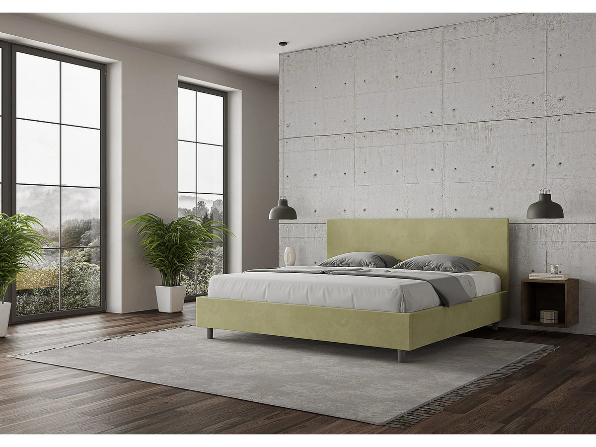 Lit Coffre 200x200 Microfibre Vert — vue 4