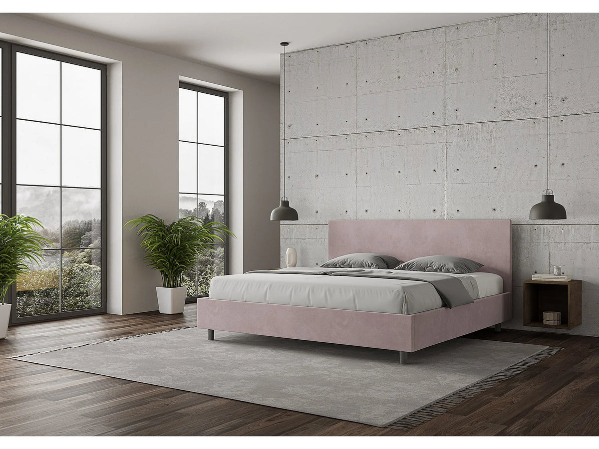 Lit Coffre 200x200 Microfibre Rose — vue 3