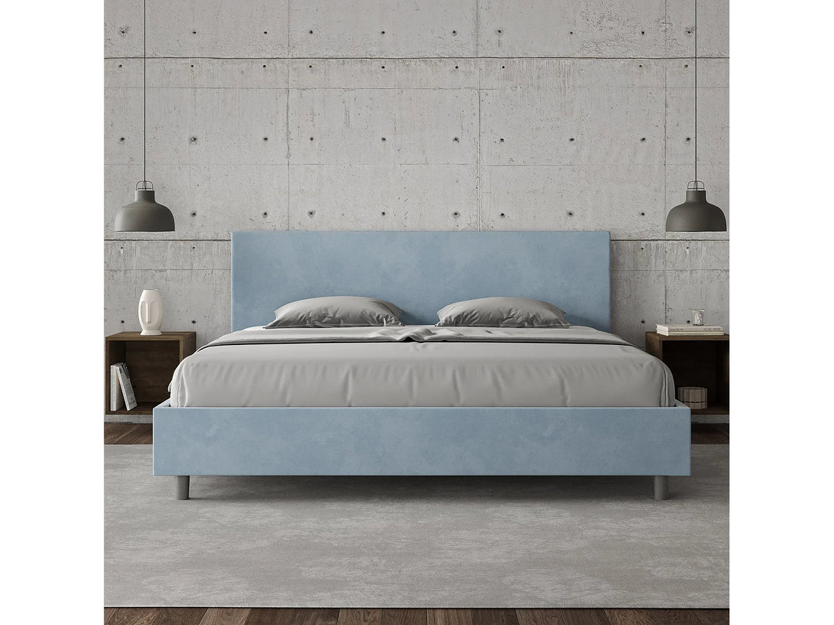 Lit Coffre 200x200 Microfibre Bleu ciel — vue 5