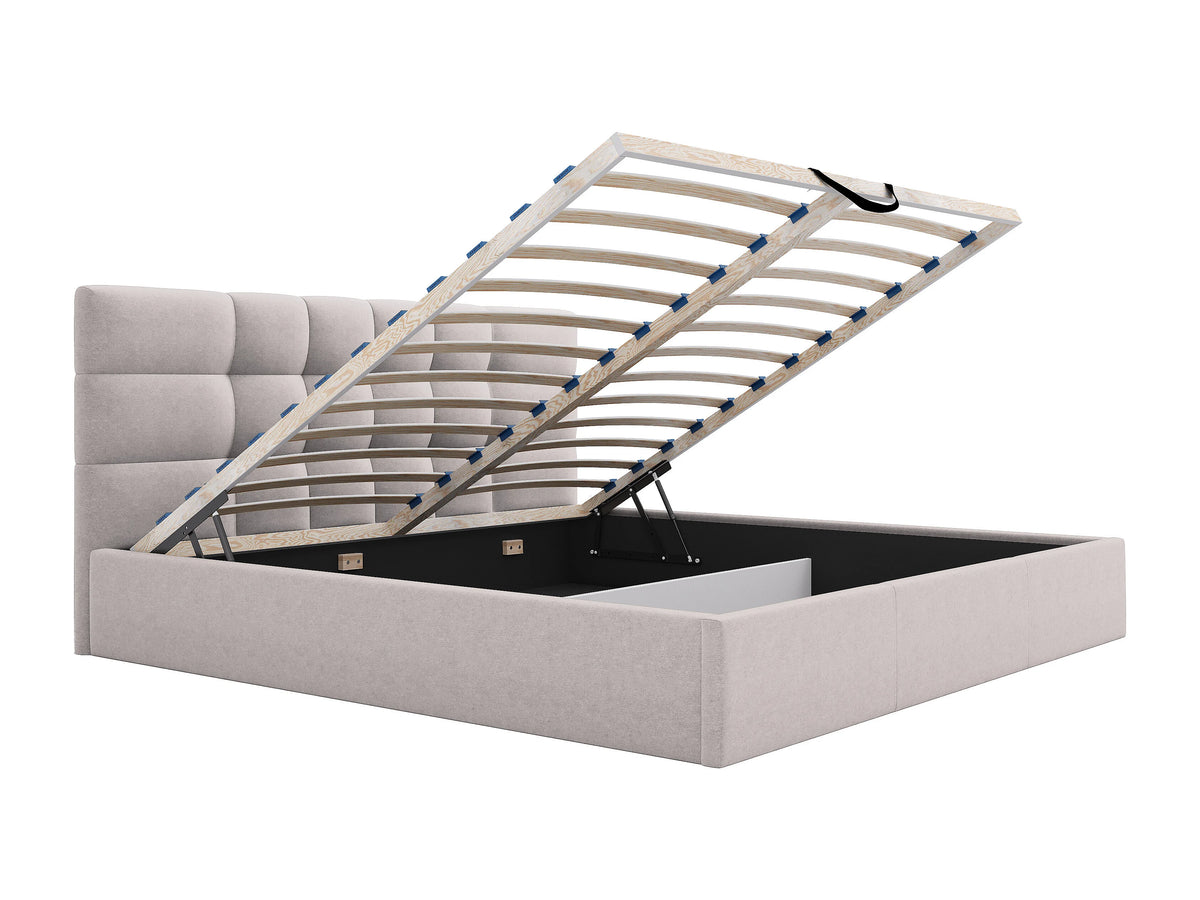 Lit Coffre 200x200 Bois Beige - ELIAVA — vue 6