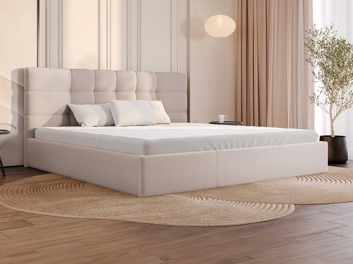 Lit Coffre 200x200 Bois Beige - ELIAVA — vue 9
