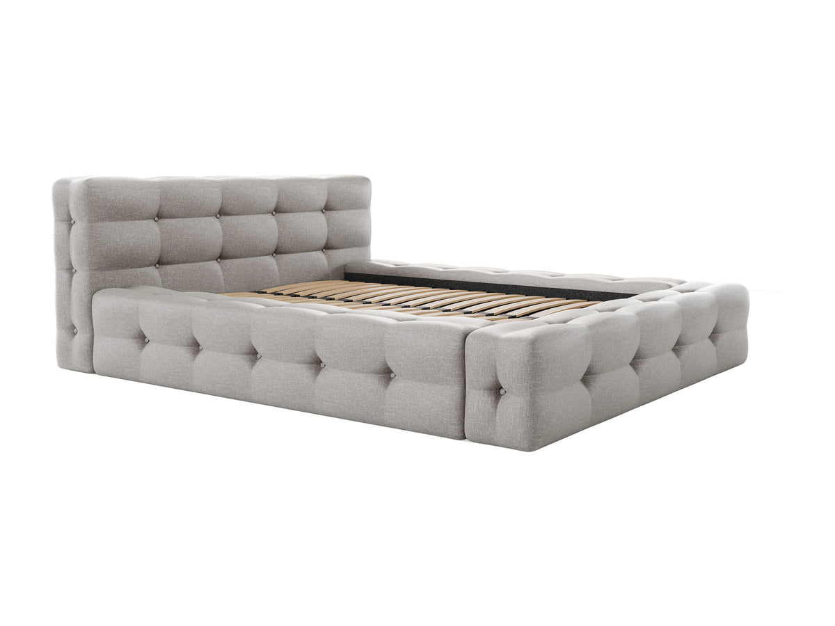 Lit Coffre 160x200 Bois Gris clair Capitonné — vue 6