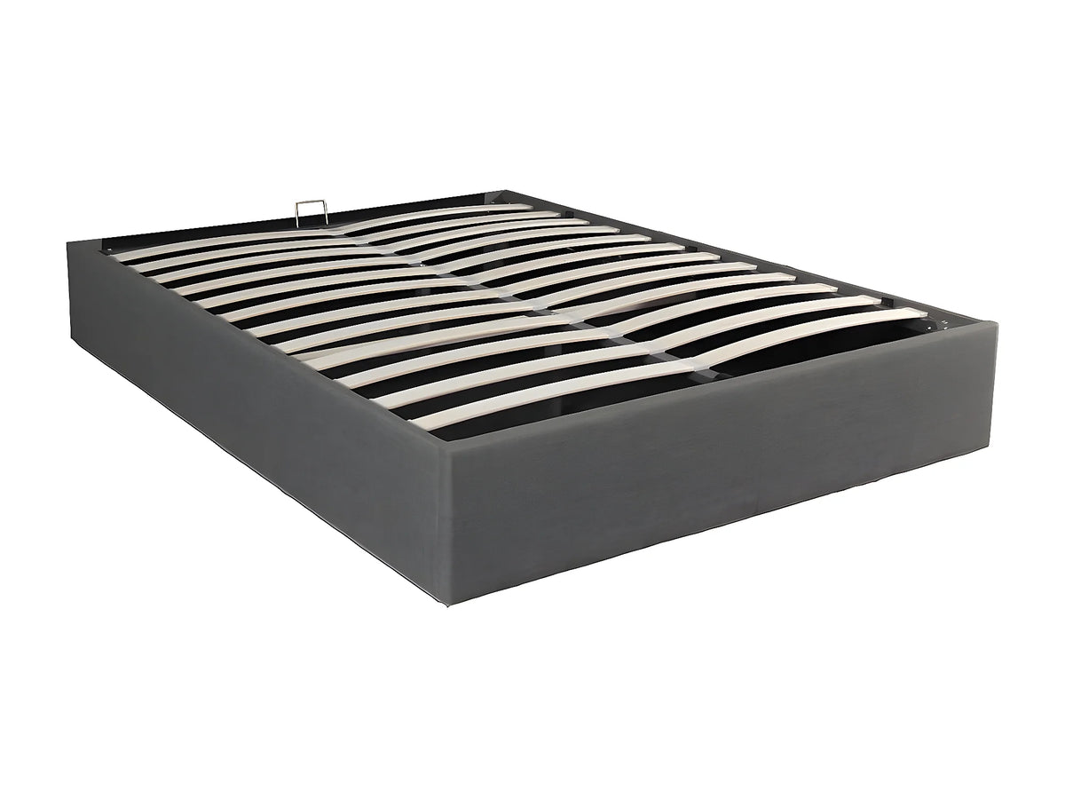 Lit Coffre 140x190 Tissu Gris — vue 5