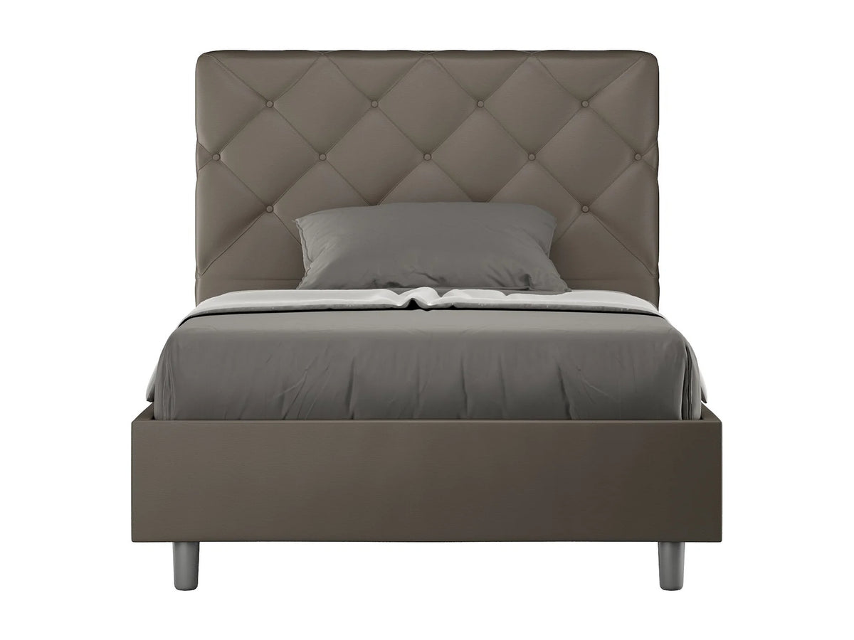 Lit Coffre 90x190 Simili Cuir Marron — vue 3