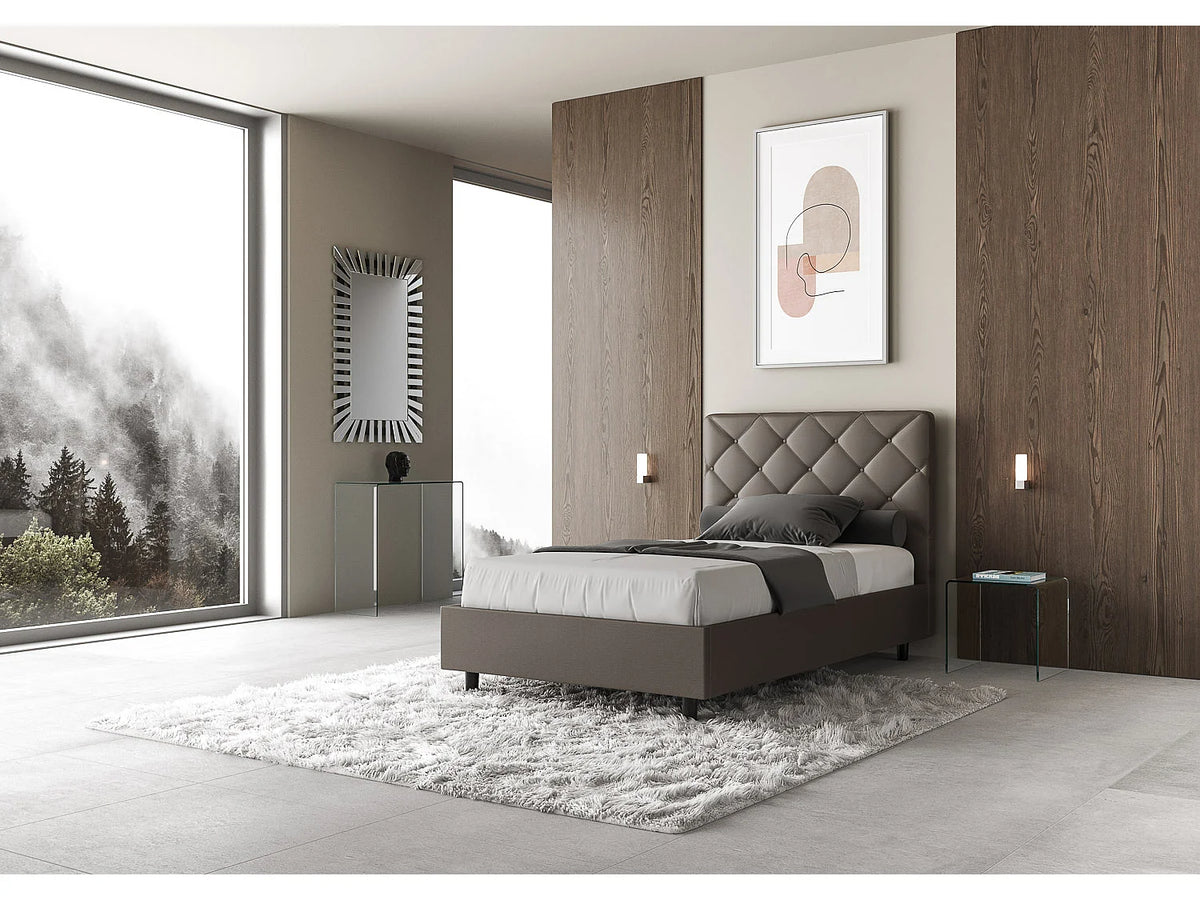 Lit Coffre 90x190 Simili Cuir Marron — vue 2