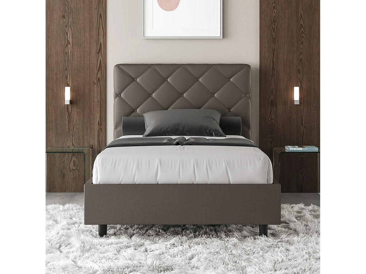 Lit Coffre 90x190 Simili Cuir Marron — vue 5