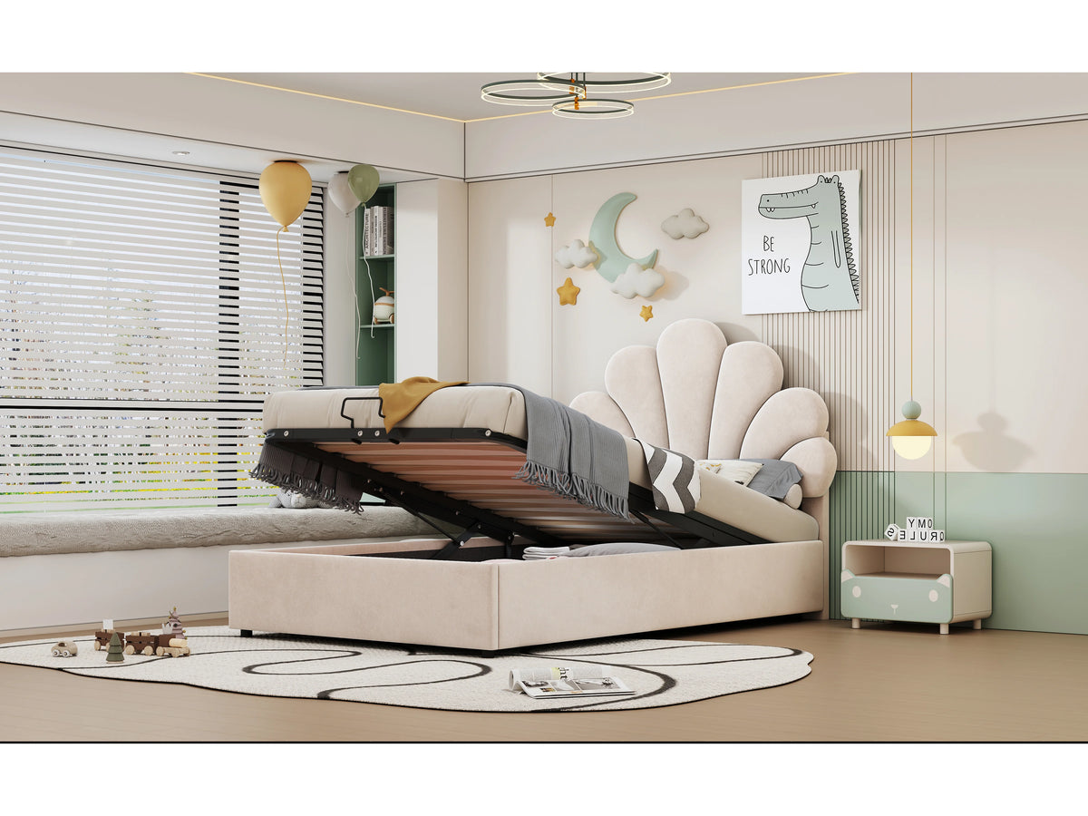 Lit Coffre 90x200 Velours Beige — vue 8
