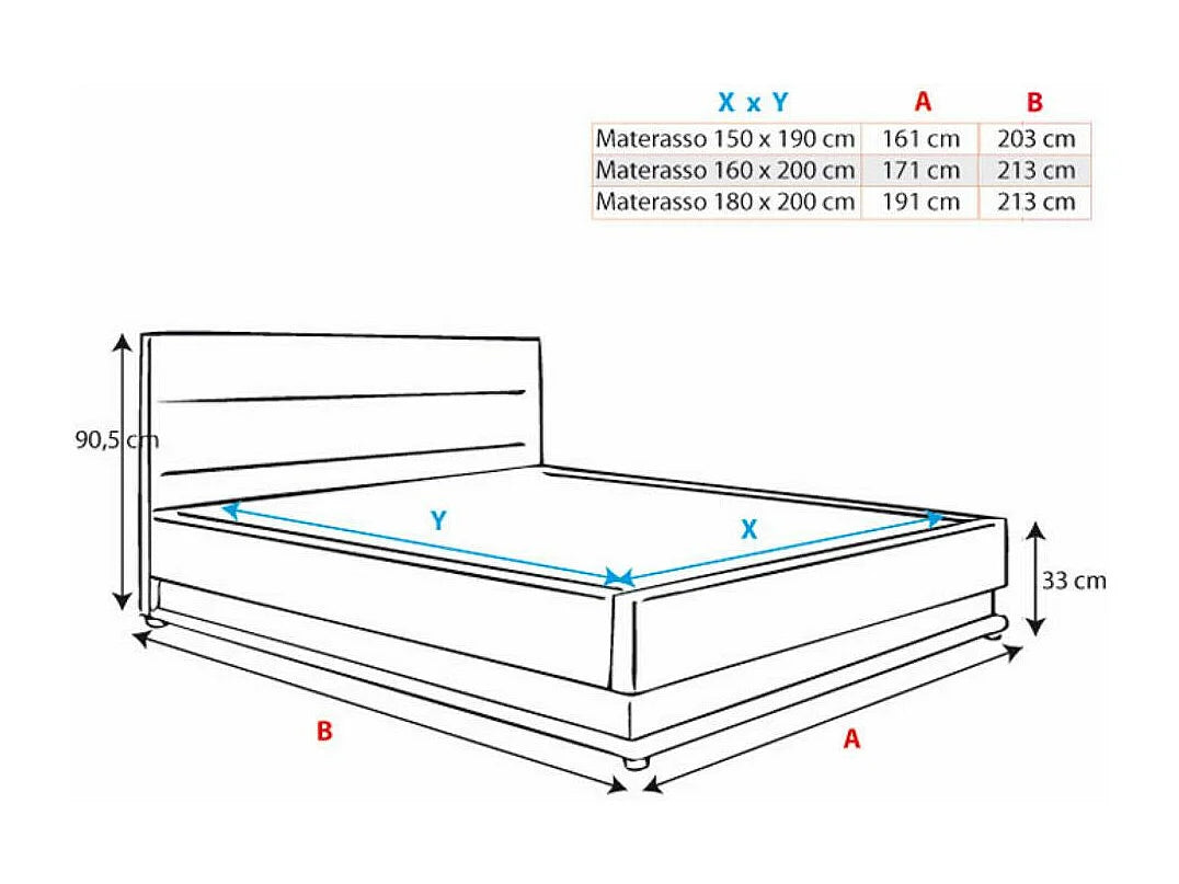 Lit Coffre 150x190 Bois Noir avec LED — vue 4