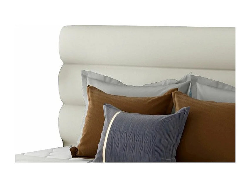 Lit Coffre 200x200 Simili Cuir Beige — vue 3