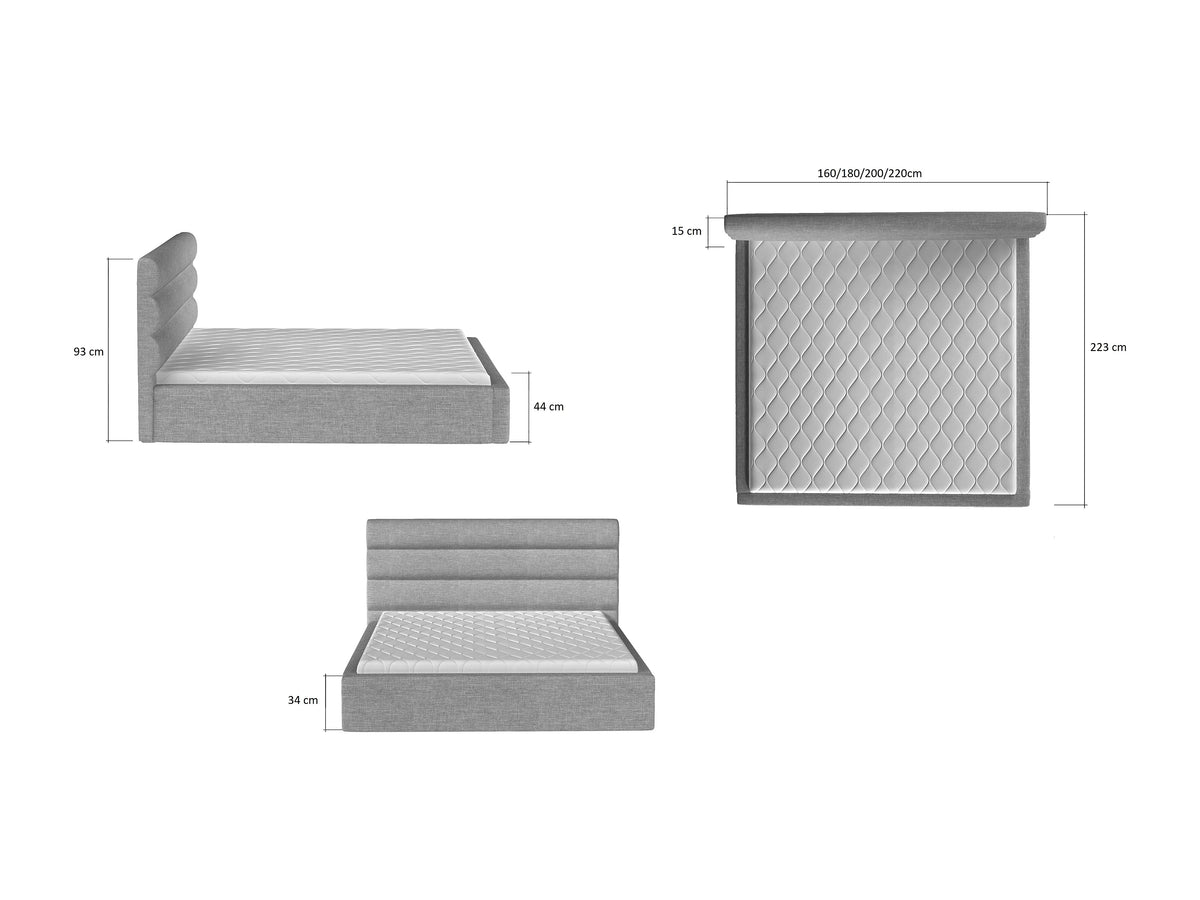 Lit Coffre 200x200 Simili Cuir Beige — vue 4