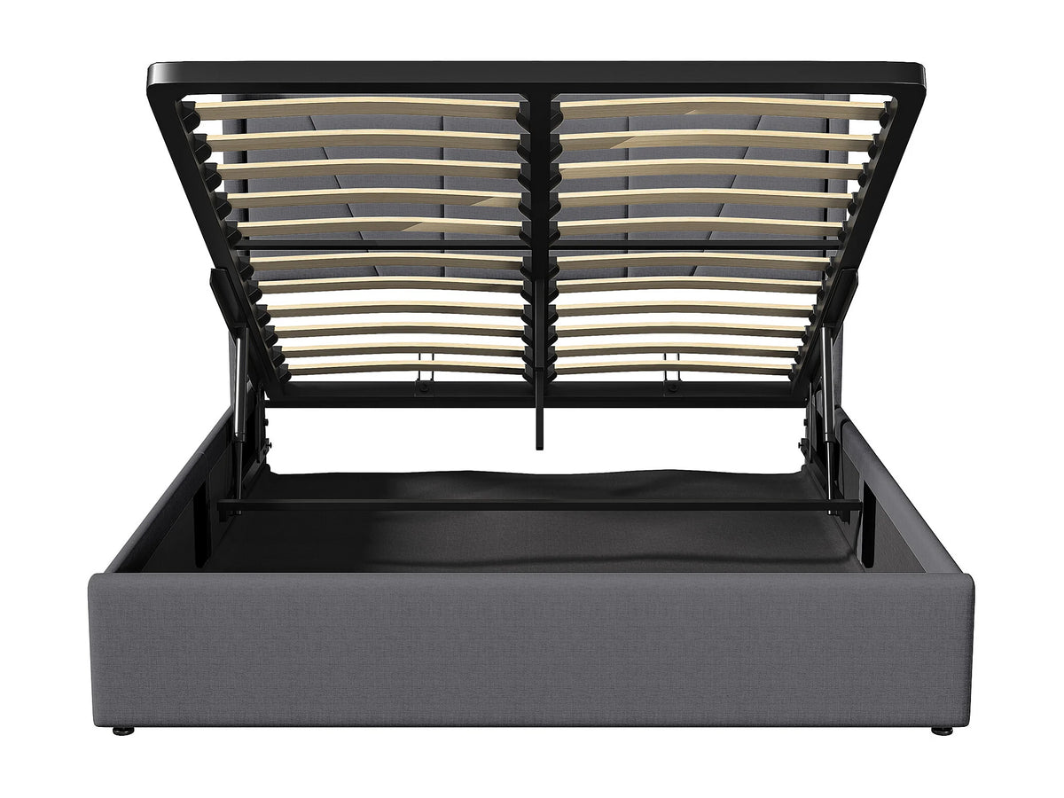 Lit Coffre 160x200 Chanvre Noir avec Port USB — vue 4