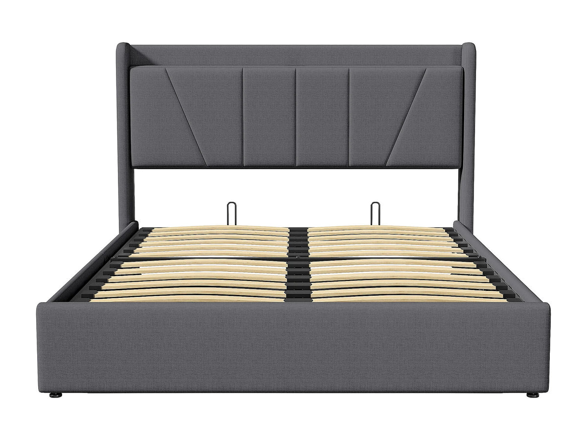 Lit Coffre 160x200 Chanvre Noir avec Port USB — vue 5