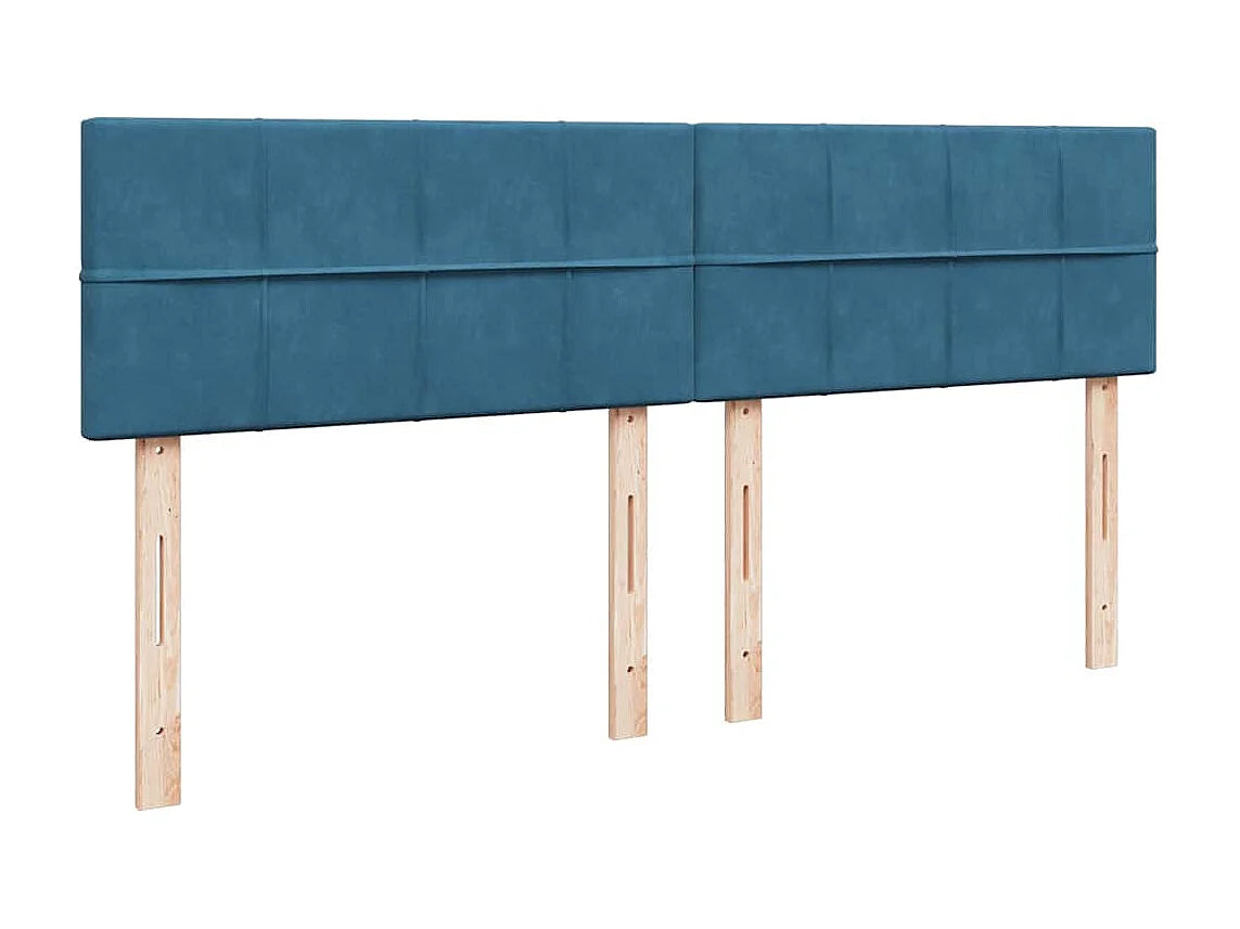 Lit Coffre 200x200 Velours Bleu avec Matelas, LED et Port USB — vue 10