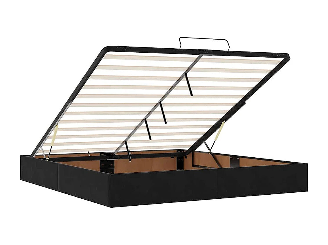 Lit Coffre 180x200 Velours Noir avec Matelas — vue 10