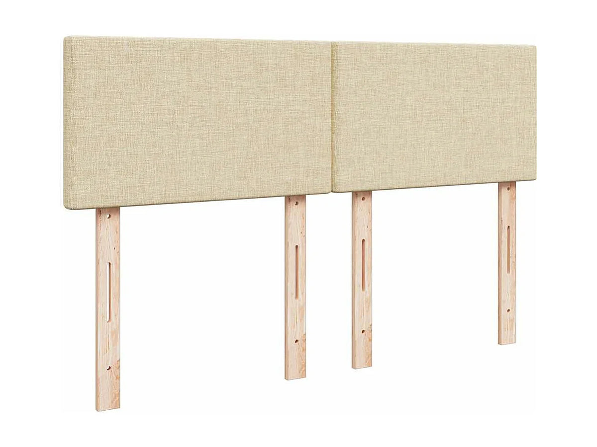 Lit Coffre 140x190 Tissu Crème avec Matelas — vue 7