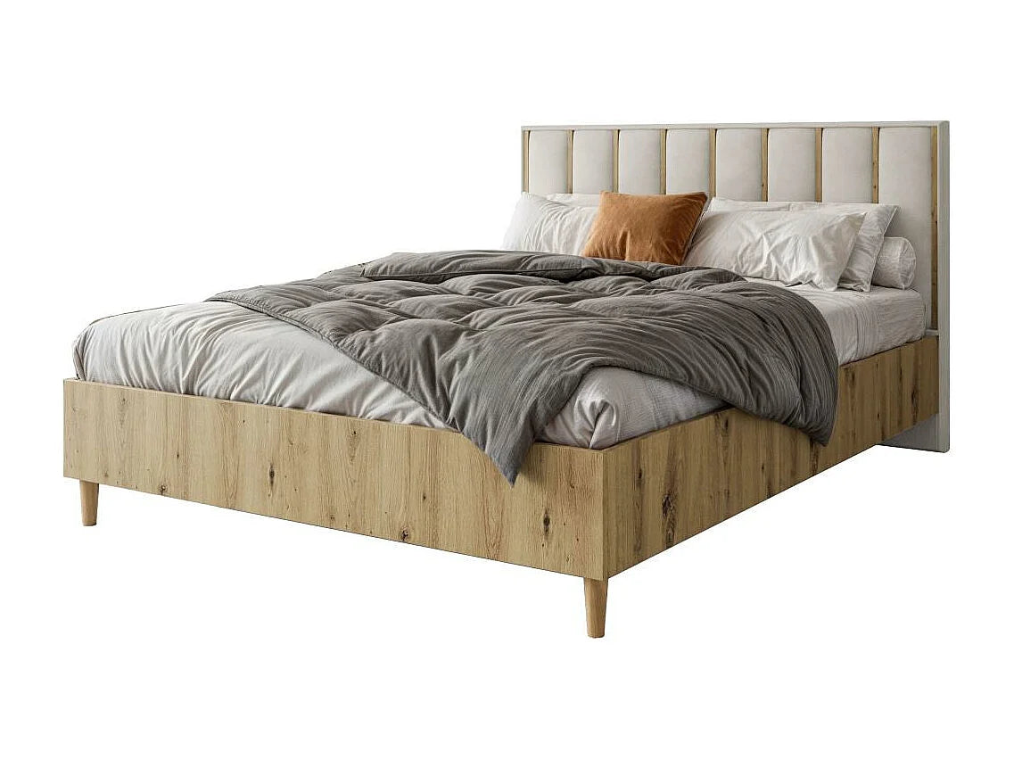 Lit Coffre 100x200 Tissu Beige — vue 4