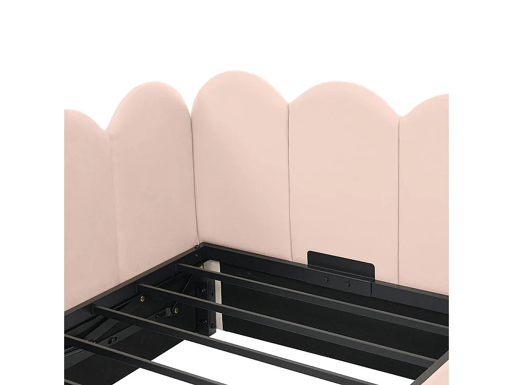 Lit Coffre 90x200 Velours Rose — vue 7