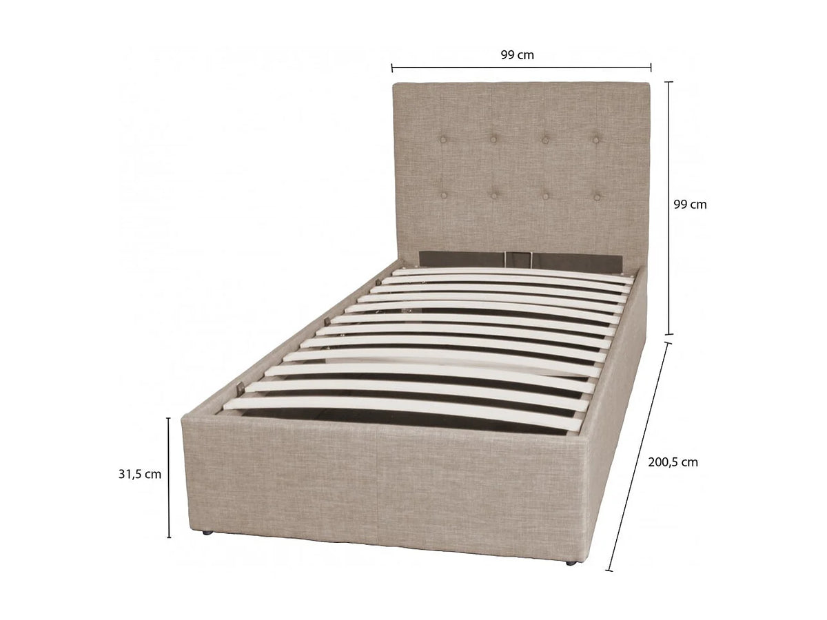 Lit Coffre 90x190 Bois Beige — vue 4