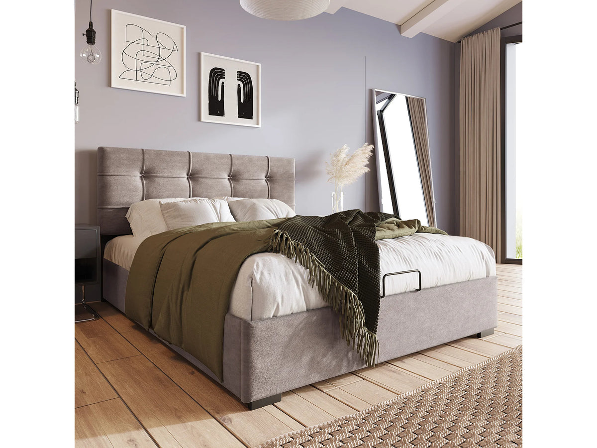 Lit Coffre 90x200 Velours Gris clair — vue 3