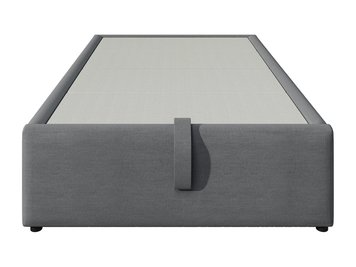 Lit Coffre 90x190 Tissu Lin Gris avec Port USB — vue 5