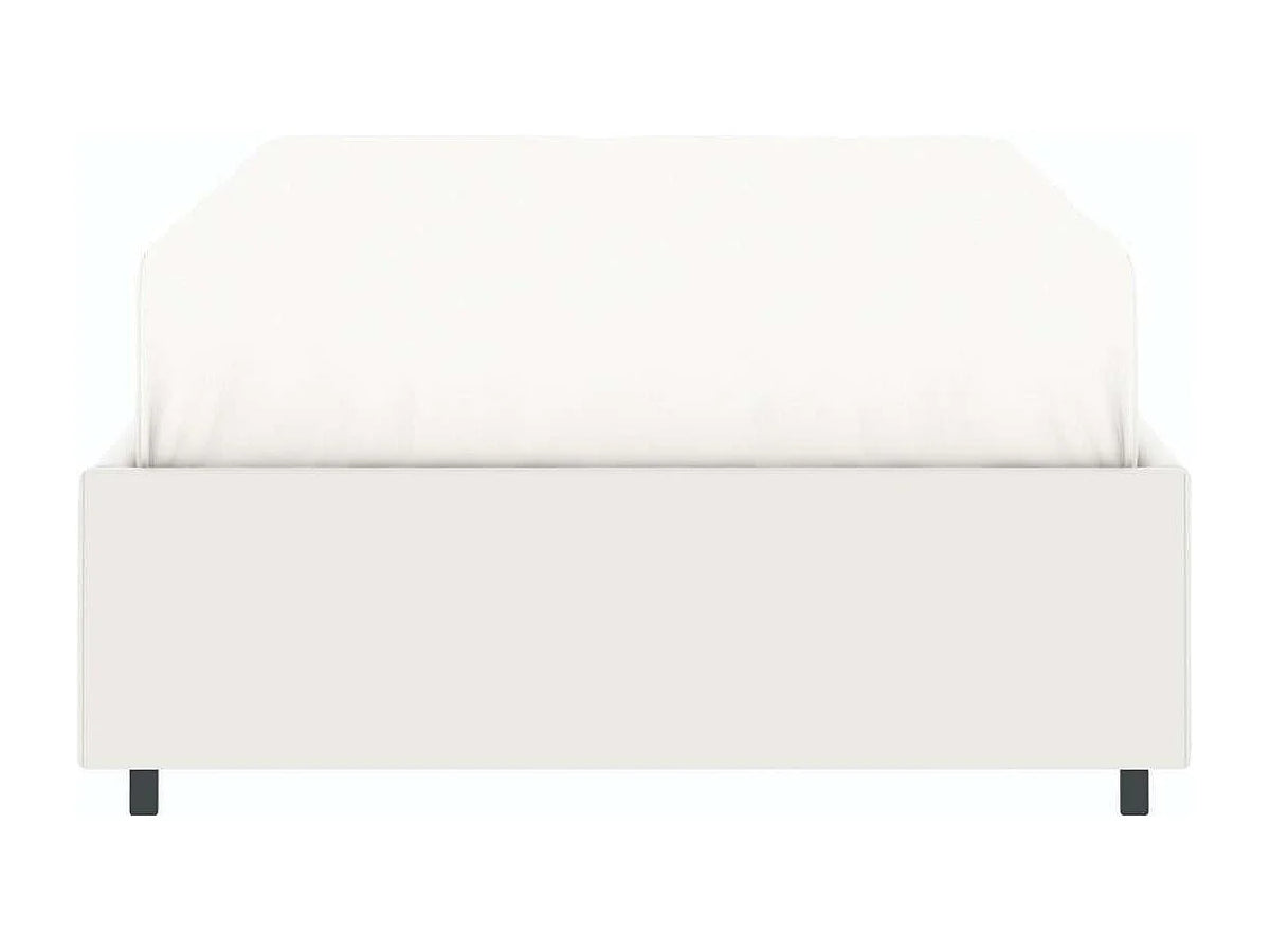 Lit Coffre 90x190 Simili Cuir Blanc — vue 2