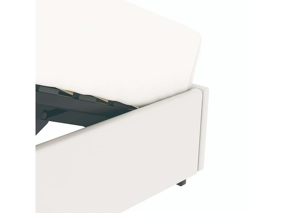 Lit Coffre 90x190 Simili Cuir Blanc — vue 9