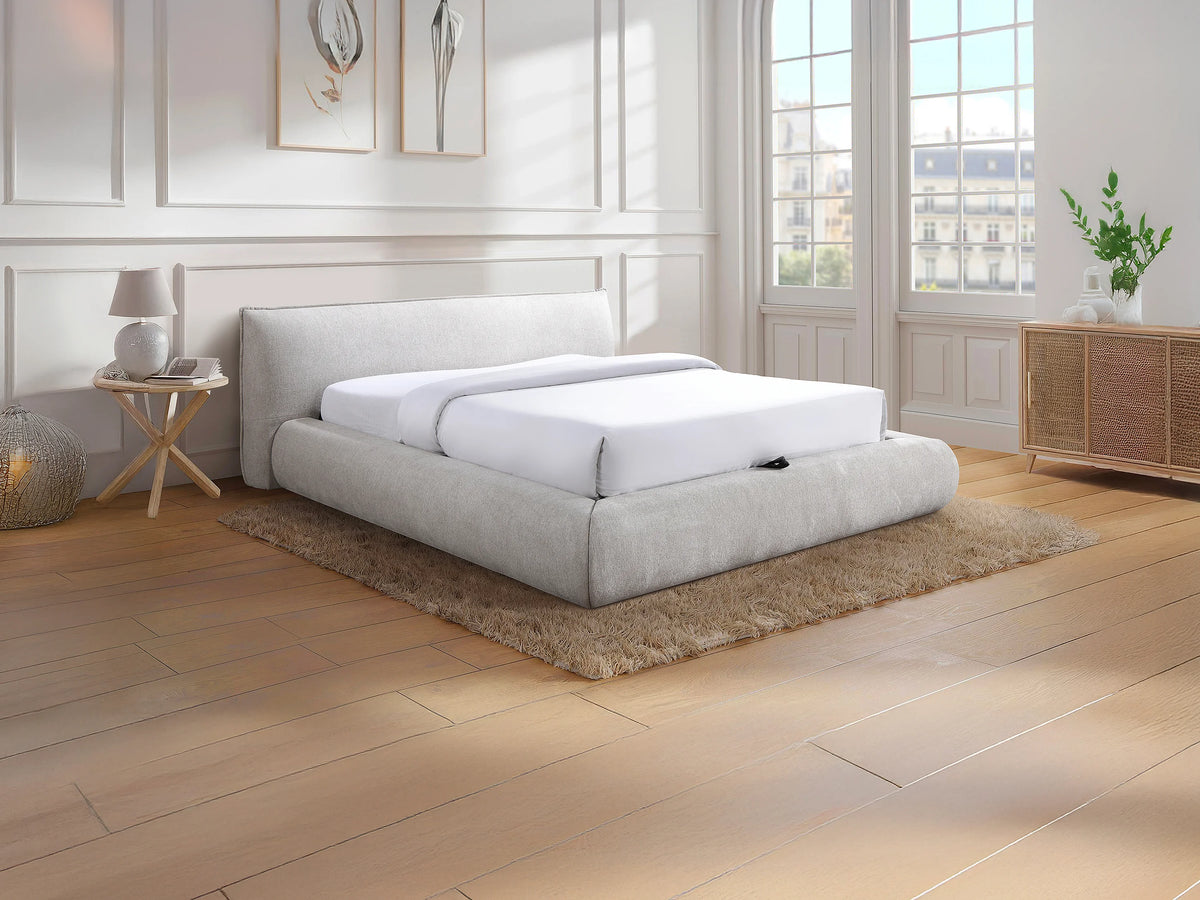 Lit Coffre 160x200 Bois Beige - MIRSIO — vue 2