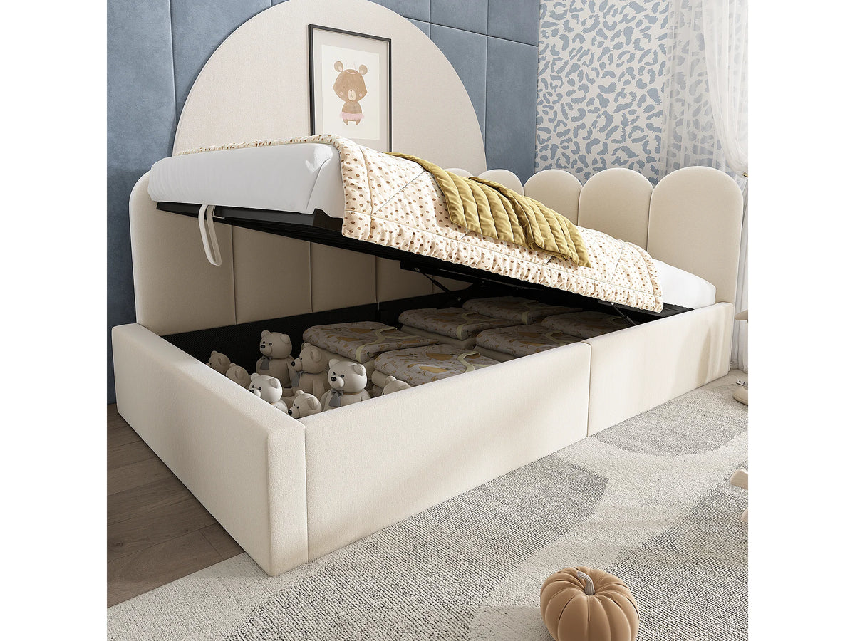 Lit Coffre 90x190 Velours Beige — vue 4